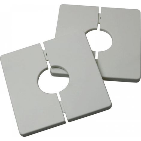 Set of 2 square pipe covers made of self-adhesive PVC plastic for shower hoses with 33 mm diameter (1/4)