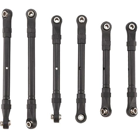 Biellettes de direction et barres d'accouplement réglables avant et arrière Huanqi727 gris foncé, compatibles avec Slash/Hoss/Rustler/Stampede/4x4 (1/5)