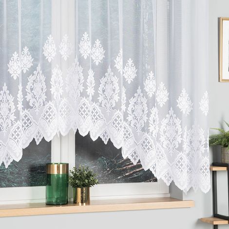 Ludmiła - Rideau jacquard prêt à poser avec fente en bas - 300 x 160 cm - blanc (1/5)