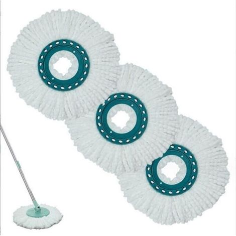 (White) 3 Pieces Replacement Mop Heads Leifheit Clean Twist Disc Mop Highly Absorbent Microfiber Suitable for All Floor Types (1/4)