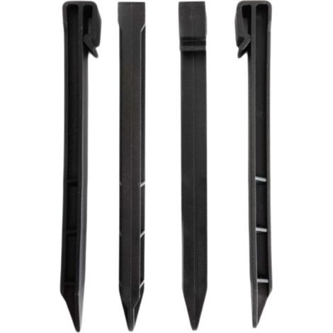 Bardusch-Rori Lot de 10 Piquets pour Bordure de Pelouse noir - 24 cm - Piquets de Terre en Plastique Résistants aux UV