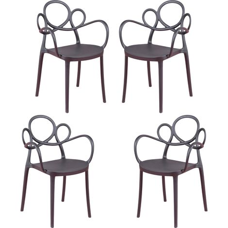 Nest Dream - Packung mit 4 Designerstühlen - Dream - Schwarz