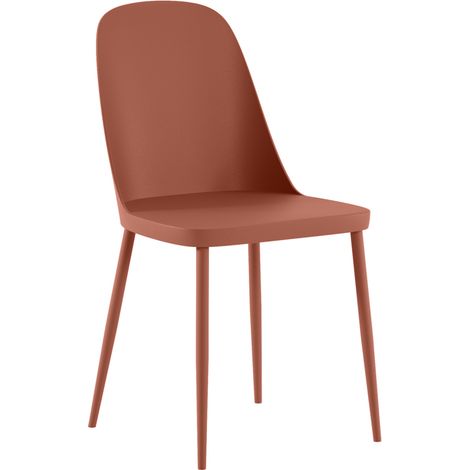 Sedia Tamara con seduta in Polipropilene e Gambe in Metallo color Ruggine - Design Moderno Stones (1/5)