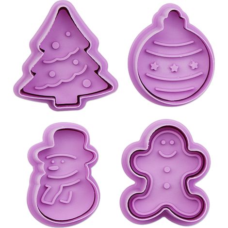 4-teiliges 3D-Ausstechformen-Set für Weihnachts- und Thanksgiving-Plätzchen, DIY-Backformen, Küchenutensilien (1/5)