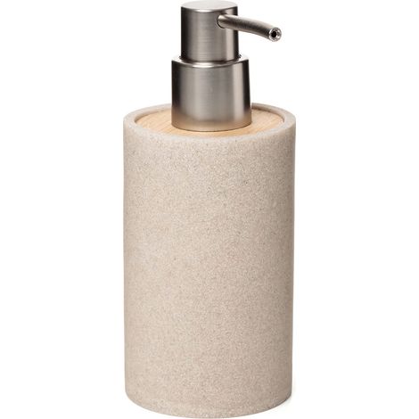TATAY Dispenser sapone da bagno BORA, Poliresina, Senza BPA, Colore Beige. Misure 9 x 7,3 x 17 cm (1/2)
