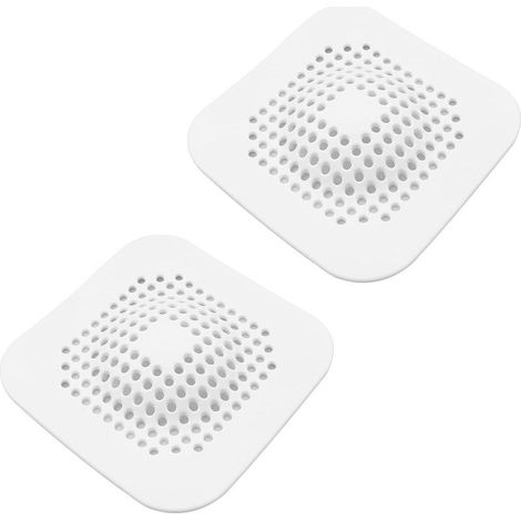 Lot de 2 passoires de vidange universelles en silicone, attrape-cheveux en silicone pour douche, passoire de douche avec 4 ventouses,pour salle de bain, baignoire, évier de cuisine (blanc) (1/5)