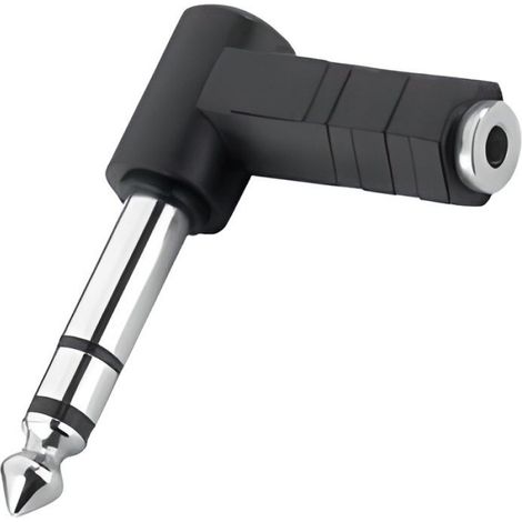 Adaptateur Coudé Jack 6,35 Mm Vers Jack 3,5 Mm - Stéréo - Noir