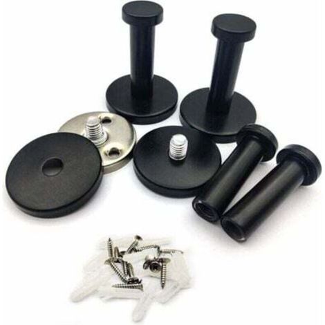 (Black) Coat Hooks, 4 Pieces Wall-Mounted Coat Hooks, Wall-Mounted Robe Hook