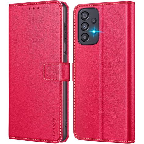 Leder Handyhülle Samsung Galaxy A23 4G/5G Rot mit Kartenschlitzen (1/5)