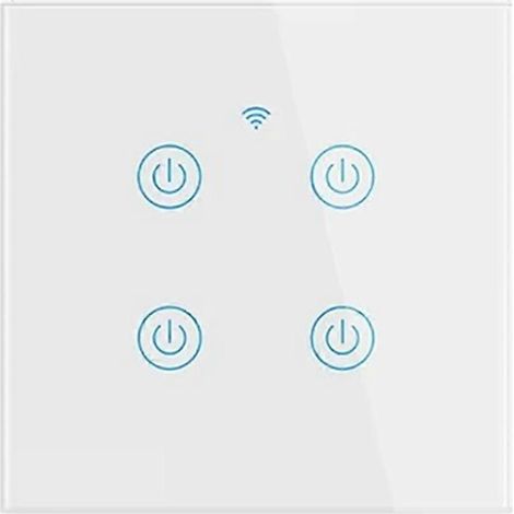 HomeKit-kompatibler WLAN-Smart-Schalter mit Touch-Bedienung, Siri-kompatibel, 1/2/3/4 Tasten, neutralleiterfrei und neutralleiterpflichtig, Dual-Modus, EU-Stecker (1/5)