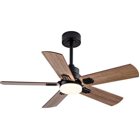 42-Zoll-Deckenventilator schwarz mit LED-Licht und Fernbedienung, 5 Flügel, dimmbar (1/5)