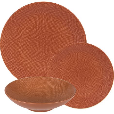 Table Passion - Service d'assiettes Vésuvio terra 18 pièces