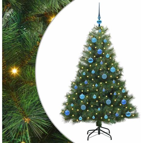 Albero di Natale Albero natalizio Albero festivo artificiale con 150 LED Verde 150 cm PE e PVC (1/5)