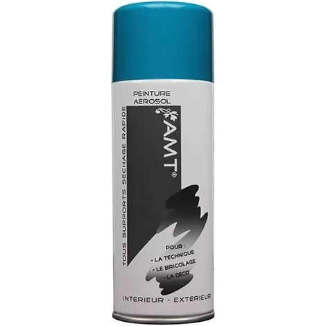 Peinture aérosol - AMT - Bleu turquoise - 330 ml - Résistance aux intempéries - Pour tous supports