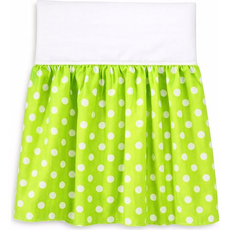 Cantonnière de lit bébé 120x60cm - à pois sur fond vert (1/2)