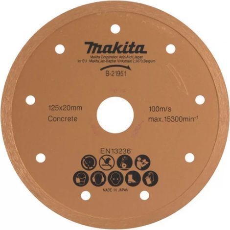 Makita B-21951 Disco diamantato ad umido 125x20 mm corona continua