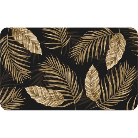 Tapis Déco Imprimé "Goldena" 45x75cm Noir & Or