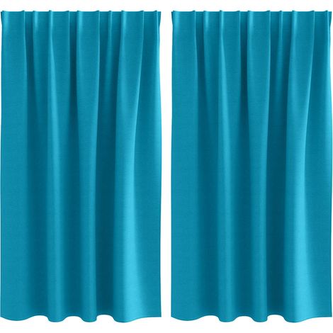 Maison Exclusive - Tende Blackout con Anelli 2 pcs Turchese 140 x 140 cm