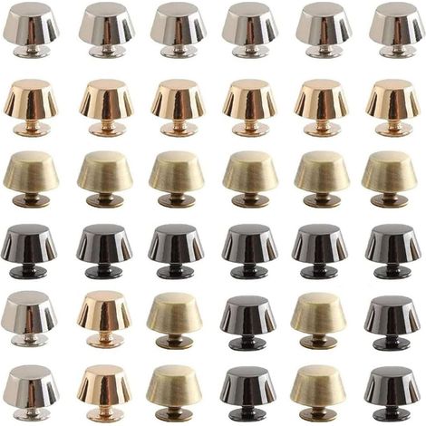 40 Pièces Clous Coniques en Métal, Pieds de Sac a Main, Pieds de Sac Cone Studs Rivets Cuir en Alliage Clou Tête Goujon Plate Rivets 10mmx5mm pour Fabrication Sac Cuir Craft 4 Coloris (1/5)