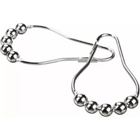 12 Anneaux Pour Rideaux De Douche - Diamètre Intérieur 50 mm - Métal Nickelé - Salle De Bain Cuisine Salon Chambre (1/4)