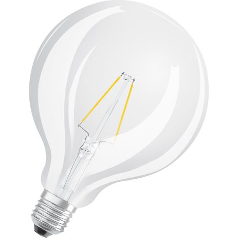 Ampoule à LED Osram, formulaire de balle classique, remplacement de 25 watts, E27, G125, 2700 Kelvin, blanc chaud, verre transparent, pack unique