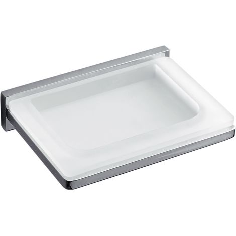 COLOMBO DESIGN Look porta sapone per muro vetro acidato cromato codice prod: B16010BM-VAN