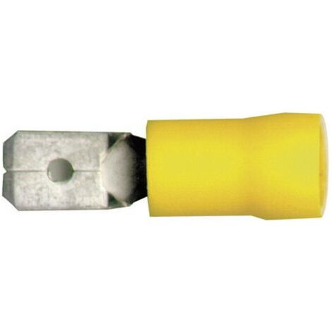 Cosse à languette mâle 6.3 x 0.8 mm Vogt Verbindungstechnik 3912 180 ° partiellement isolé jaune 1 p (1/4)