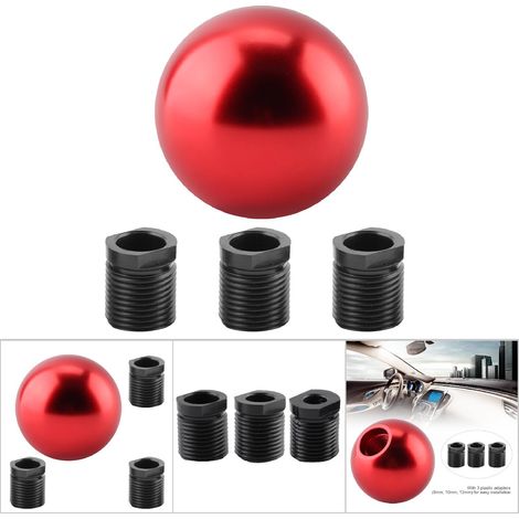 Boule de levier de vitesse manuelle universelle pour voiture - Forme ronde, couleur rouge (1/5)