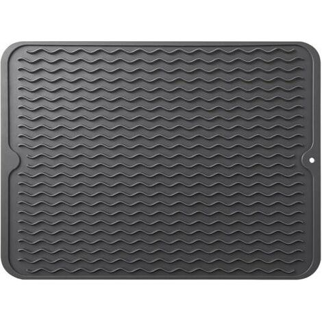 QORVA-Tapis de séchage à vaisselle, égouttoir à vaisselle en silicone à séchage rapide, tapis d'égouttage de vaisselle résistant à la chale