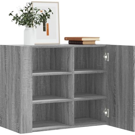 Wandregal Grau Sonoma 75x35x60 cm Holzwerkstoff