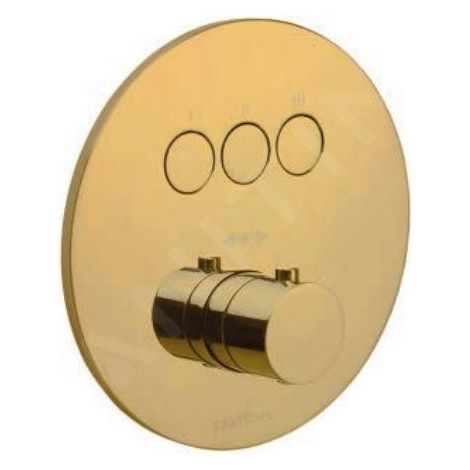 Paffoni Compact Box - Mitigeur thermostatique encastré, pour 3 sorties, or CPT019HG (1/3)