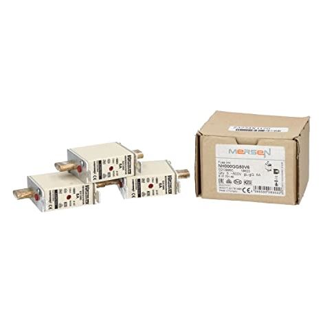 MERSEN NH-ZERO FUSIBLE NH000GG50 V6 TAILLE 000, 6 A DOUILLE AC500 V NH FUSIBLE 4086500083022 NH000GG50V6