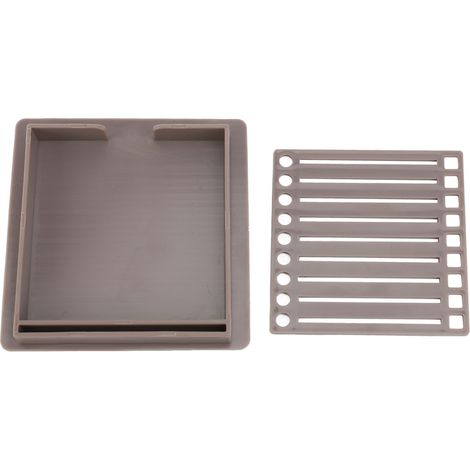 Porte-notes adhésifs avec gabarit, cadre transparent, boîte de rangement pour blocs-notes de 3 x 3 pouces, marron. (1/5)