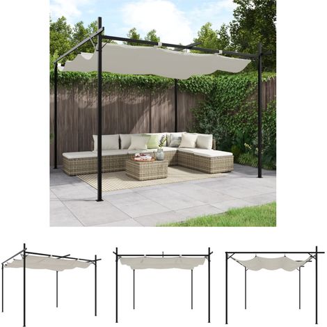 The Living Store Pergola mit Schiebedach Creme 295x292x230 cm - Pavillons & Partyzelte (1/5)