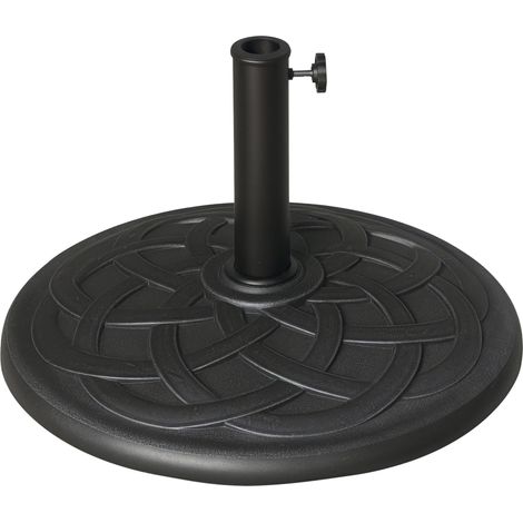 Pied de parasol de jarden, poids net 19 kg, compatible avec mâts de 38 mm/48 mm, en résene, pour terrasse ou patio extérieur, Ø 54,5 x 34 cm, couleur bronze. (1/5)