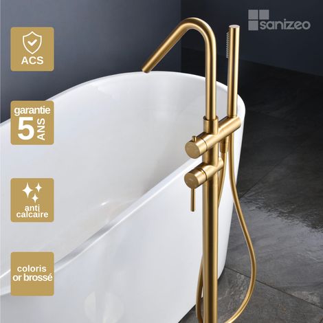 Robinet Mitigeur de Baignoire sur Pied Or Brossé IMEX CORCEGA BBECO1/OC (1/5)