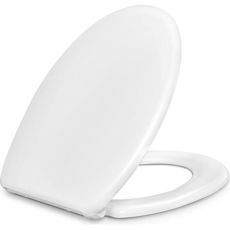WOLTU Sedile Wc in Legno, Forma di O, Bianco (1/5)