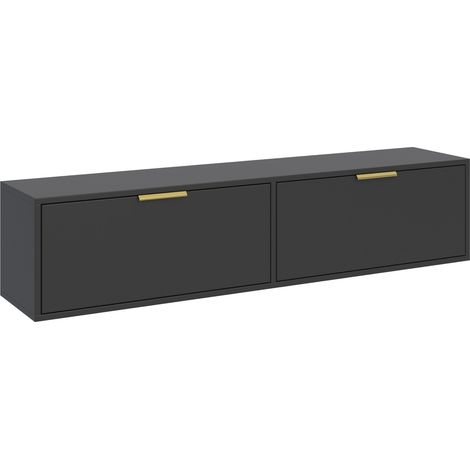 Selsey Vena - TV-Hängeboard 2-türig, Schwarz, 140 cm (1/5)