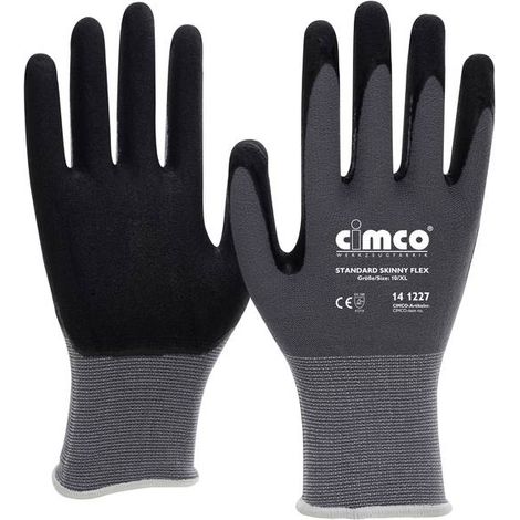 CIMCO STANDARD SKINNY FLEX SCHWARZ/GRAU 141267 GUANTI DA LAVORO IN MAGLIA TAGLIA: 10, XL EN 388 1 PAIA(I)