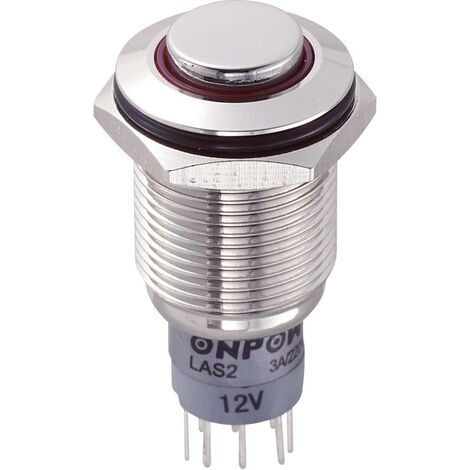 Bouton-poussoir antivandalisme TRU COMPONENTS LAS2GQH-22E/R/12V/N/P 701982 250 V/AC 3 A 2 x On/(On) à rappel 1 pc(s) (1/4)