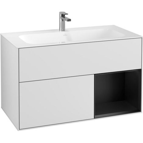 V&B Waschtischunterschrank Wandbeleuchtung Finion 99,6x59,1cm, Reg re bla m Lac, wh. m Lac (1/2)