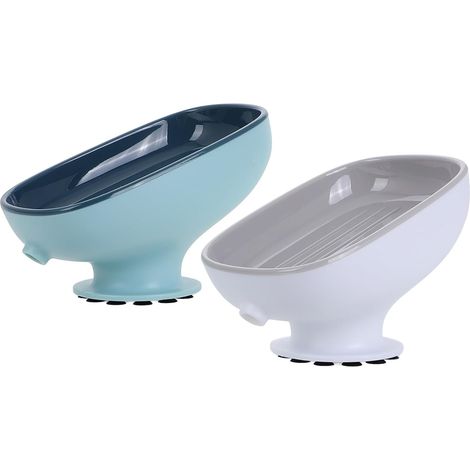 Mounted Bathroom Soap Dish with Drainer 2 Pieces Modern