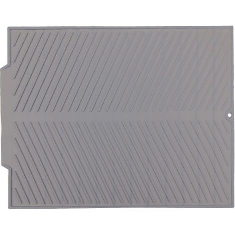 Tapis égouttoir à vaisselle en silicone, résistant à la chaleur, pliable, gris, 43 x 37 cm, taille M (1/5)