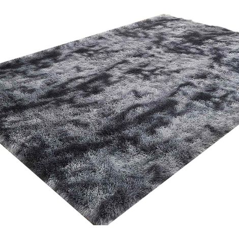 Tapis de Salon Shaggy 120 x 160cm en Peluche Gris Foncé Fibre de Polypropylène Souple Tapis Antidérapante gris foncé gris foncé (1/5)