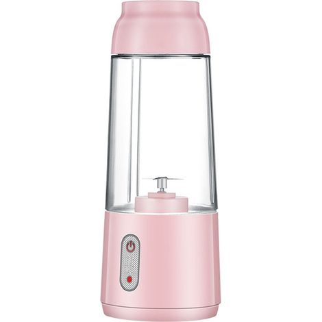 Portable Mini Fruit Electric Blender Juicer, Rechargeable Blender With 4 Blades For Making Milkshakes And Smoothies, Home Travel Blender Pink (1/5)