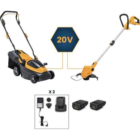 Pack tondeuse a batterie 20V 34cm de coupe + coupe-bordure a batterie 20V - STIGA - Collector 136e + GT100eSTIGA (1/3)