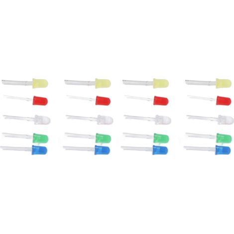 Packung mit 1000 5-mm-LEDs in verschiedenen Farben, runde Leuchtdioden, Lampenbausatz, 5 verschiedene Farben (1/5)