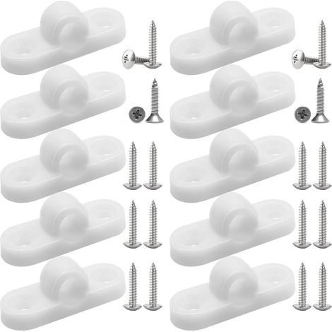 Lot de 10 Œillets Muraux en Plastique PP Accessoires pour Caravane, Auvent, Installation Facile avec Vis