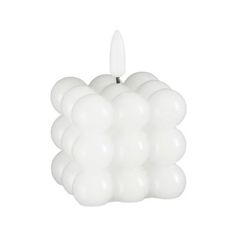 Mica Kerze LED 6 x 6 x 8,5 cm weiß warm weiß led batteriebetrieben Timer