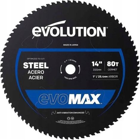 Lame de scie circulaire Evolution evomax 355 mm dents cermet (1/3)